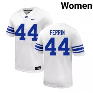 Authentic Will Ferrin BYU #44 White Jersey | Women's Durable NCAA Football Fan Wear 568d2JY4
