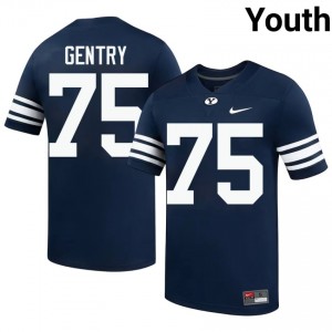 BYU Cougars Andrew Gentry #75 Navy Football Jersey | Youth Gameday Authentic NCAA Apparel TC757G94
