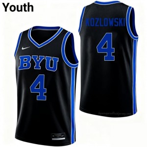 Brody Kozlowski BYU Cougars #4 Black Exclusive Jersey | Youth High School Basketball Limited Edition Uniform 45345vJY