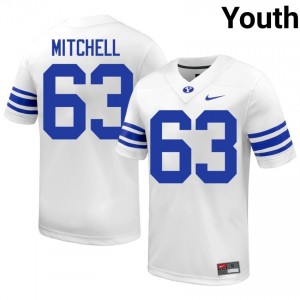 Bruce Mitchell #63 White BYU Licensed Football Jersey | Youth High School Premium Uniform I8Amiw82
