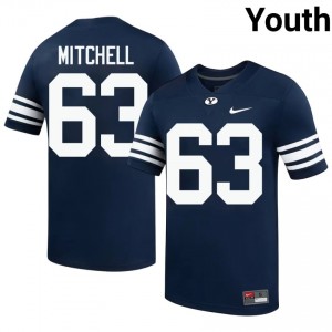 Authentic Bruce Mitchell BYU Cougars #63 Navy Jersey | Youth Durable University Football Fan Wear 07556158