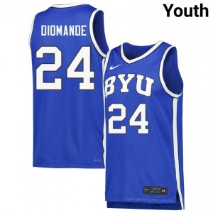 BYU Dominique Diomande #24 Royal Basketball Jersey | Youth Gameday Authentic College Apparel 180Tu312