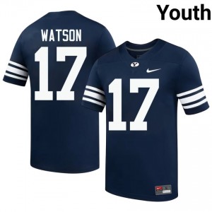 Authentic Enoch Watson BYU Cougars #17 Navy Jersey | Youth Durable University Football Fan Wear g8618155