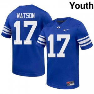 Enoch Watson BYU Cougars #17 Royal Exclusive Jersey | Youth Player Football Limited Edition Uniform 3553SS65