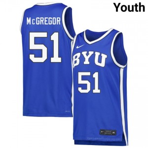 Jared McGregor BYU Cougars #51 Royal Exclusive Jersey | Youth High School Basketball Limited Edition Uniform 65X27u45
