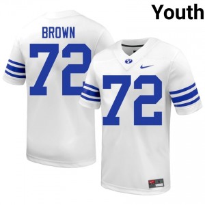 BYU Joe Brown #72 White Football Jersey | Youth Gameday Authentic NCAA Apparel 202SKG12