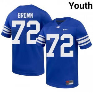 Authentic Joe Brown BYU Cougars #72 Royal Jersey | Youth Durable University Football Fan Wear xS42sl98