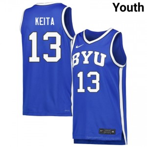 BYU Cougars Keba Keita #13 Royal Basketball Jersey | Youth Gameday Authentic College Apparel 76kj65P7