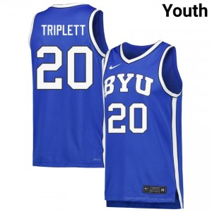 Authentic Max Triplett BYU Cougars #20 Royal Jersey | Youth Durable NCAA Basketball Fan Wear 1181v6H4