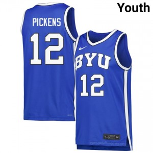 #12 Nate Pickens BYU Youth Basketball Jersey | Premium Replica NCAA Gear 2712K75t