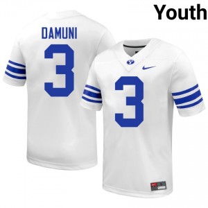 Raider Damuni BYU #3 White Exclusive Jersey | Youth Player Football Limited Edition Uniform 82e5m489