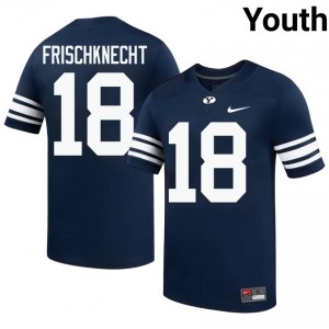 Reggie Frischknecht #18 Navy BYU Cougars Licensed Football Jersey | Youth High School Premium Uniform Ak5x4372