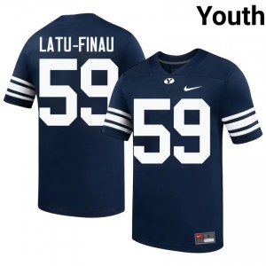 BYU Cougars Siosiua Latu-Finau #59 Navy Football Jersey | Youth Gameday Authentic NCAA Apparel 6h55BU99