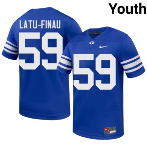 Siosiua Latu-Finau #59 Royal BYU Cougars Licensed Football Jersey | Youth High School Premium Uniform W2QmWN99