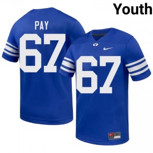 BYU Cougars Trevor Pay #67 Royal Football Jersey | Youth Gameday Authentic NCAA Apparel We251018