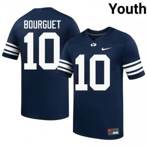 Treyson Bourguet BYU Cougars #10 Navy Exclusive Jersey | Youth Player Football Limited Edition Uniform YN3m8595