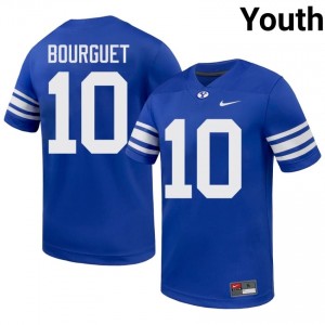 BYU Cougars Treyson Bourguet #10 Royal Football Jersey | Youth Gameday Authentic NCAA Apparel 7Y010655