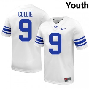 BYU Austin Collie #9 White Football Jersey | Youth Gameday Authentic NCAA Apparel Xt3wK499