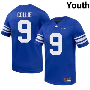 Authentic Austin Collie BYU Cougars #9 Royal Jersey | Youth Durable University Football Fan Wear t48m8518