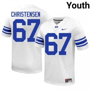 Brady Christensen #67 White BYU Licensed Football Jersey | Youth High School Premium Uniform 2i220w20