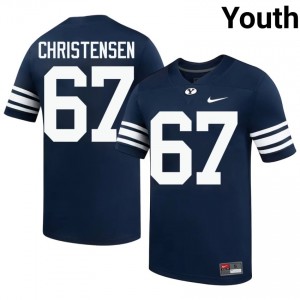 Authentic Brady Christensen BYU Cougars #67 Navy Jersey | Youth Durable University Football Fan Wear X5748Y13