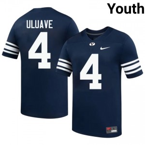 Cade Uluave BYU Cougars #4 Navy Exclusive Jersey | Youth Player Football Limited Edition Uniform 70281675