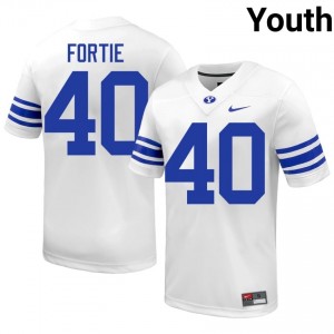 Eldon Fortie #40 White BYU Licensed Football Jersey | Youth High School Premium Uniform 4t7A8r53