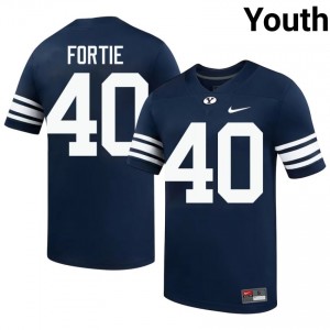 Authentic Eldon Fortie BYU Cougars #40 Navy Jersey | Youth Durable University Football Fan Wear s46EnL51
