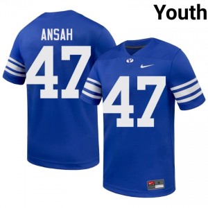 BYU Cougars Ezekiel Ansah #47 Royal Football Jersey | Youth Gameday Authentic NCAA Apparel Iyc0be75