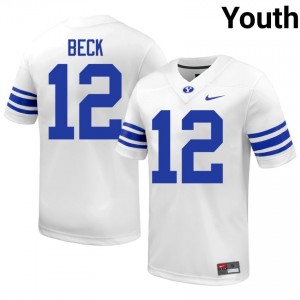 BYU John Beck #12 White Football Jersey | Youth Gameday Authentic NCAA Apparel 2Fvm7528