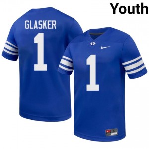 Authentic Legend Glasker BYU Cougars #1 Royal Jersey | Youth Durable University Football Fan Wear 1R74L782