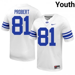 Marion Probert BYU #81 White Exclusive Jersey | Youth Player Football Limited Edition Uniform h68eWg42