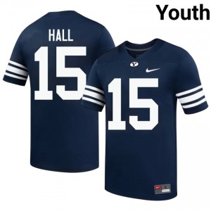 Max Hall BYU Cougars #15 Navy Exclusive Jersey | Youth Player Football Limited Edition Uniform v32fQh73