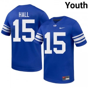 BYU Cougars Max Hall #15 Royal Football Jersey | Youth Gameday Authentic NCAA Apparel 824E8Q91