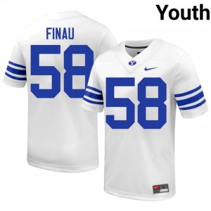 Paki Finau BYU #58 White Exclusive Jersey | Youth Player Football Limited Edition Uniform 71k43226