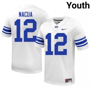 Puka Nacua #12 White BYU Licensed Football Jersey | Youth High School Premium Uniform 8165hn73
