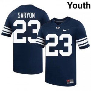 BYU Cougars Terrance Saryon #23 Navy Football Jersey | Youth Gameday Authentic NCAA Apparel jPbG4129