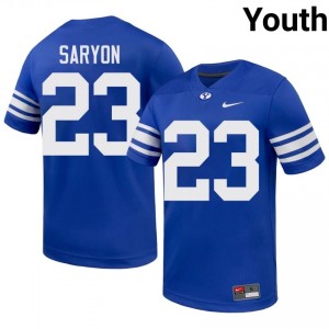 Terrance Saryon #23 Royal BYU Cougars Licensed Football Jersey | Youth High School Premium Uniform Q56tCq55