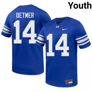Ty Detmer #14 Royal BYU Cougars Licensed Football Jersey | Youth High School Premium Uniform 3ss78n78