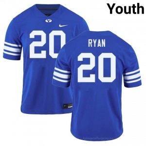 Carsen Ryan BYU Cougars #20 Royal Exclusive Jersey | Youth High School Football Limited Edition Uniform 1017Lq56