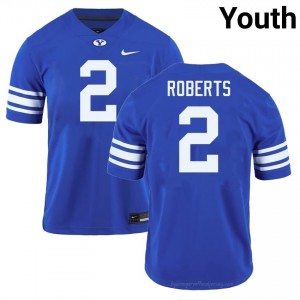 BYU Cougars Chase Roberts #2 Royal Football Jersey | Youth Gameday Authentic College Apparel 33CRJiOJ