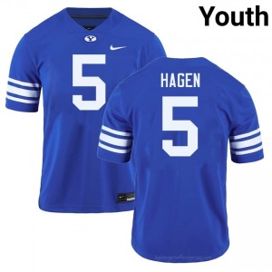 Authentic Cody Hagen BYU #5 Royal Jersey | Youth Durable NCAA Football Fan Wear 1527i860