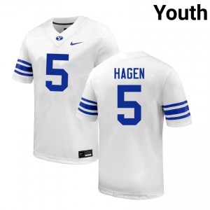 Cody Hagen BYU #5 White Exclusive Jersey | Youth High School Football Limited Edition Uniform 491lrv02