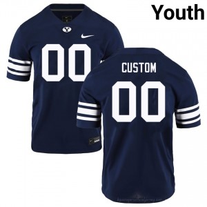 Custom BYU #00 Navy Exclusive Jersey | Youth High School Football Limited Edition Uniform 751T1y5Q