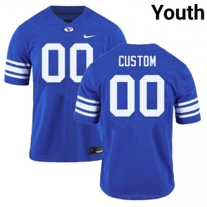Custom #00 Royal BYU Cougars Licensed Football Jersey | Youth University Premium Uniform 1455TQe2