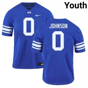 Authentic Evan Johnson BYU Cougars #0 Royal Jersey | Youth Durable NCAA Football Fan Wear 805B4047
