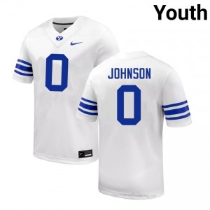 Evan Johnson BYU Cougars #0 White Exclusive Jersey | Youth High School Football Limited Edition Uniform 266206uY