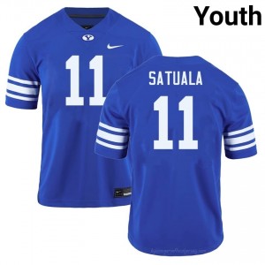 Faletau Satuala #11 Royal BYU Licensed Football Jersey | Youth University Premium Uniform 55pux338