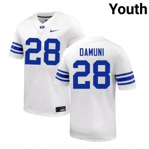Authentic Jovesa Damuni BYU #28 White Jersey | Youth Durable NCAA Football Fan Wear 516x2Fx0