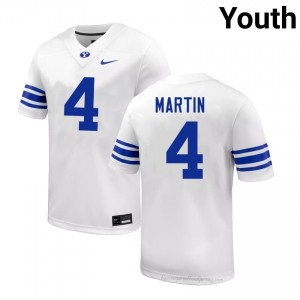 Authentic LJ Martin BYU Cougars #4 White Jersey | Youth Durable NCAA Football Fan Wear 96y70w11